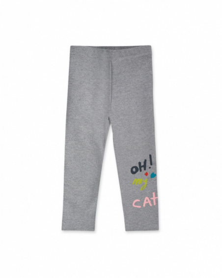 Legging peluche gris fille Cattitude Legging peluche gris fille Cattitude