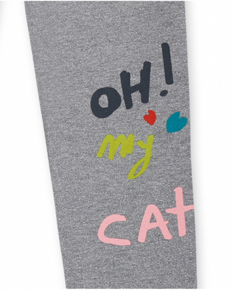 Legging peluche gris fille Cattitude Legging peluche gris fille Cattitude