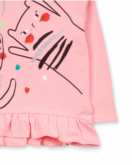 T-shirt jersey rose fille Cattitude T-shirt jersey rose fille Cattitude
