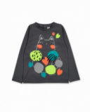 T-shirt noir en maille pour fille Cattitude T-shirt noir en maille pour fille Cattitude
