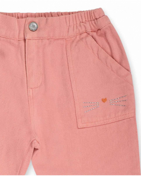 Pantalon twill fille Catiitude rose Pantalon twill fille Catiitude rose