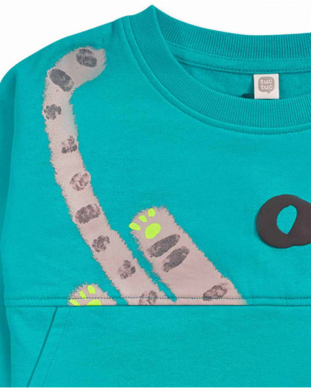 Sweat molleton bleu garçon Cattitude Sweat molleton bleu garçon Cattitude