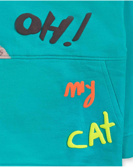 Sweat molleton bleu garçon Cattitude Sweat molleton bleu garçon Cattitude