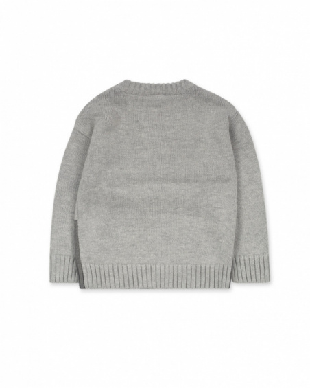 Pull tricot gris garçon Cattitude Pull tricot gris garçon Cattitude