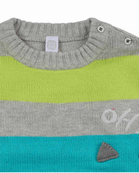 Pull tricot gris garçon Cattitude Pull tricot gris garçon Cattitude