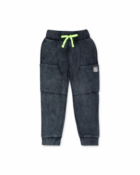 Pantalon gris en maille pour garçon Cattitude Pantalon gris en maille pour garçon Cattitude