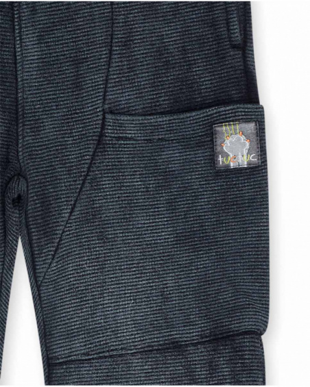 Pantalon gris en maille pour garçon Cattitude Pantalon gris en maille pour garçon Cattitude