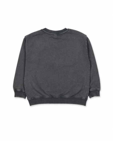 Sweat molleton gris Cattitude pour garçon.