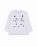 T-shirt blanc en maille pour fille Cattitude T-shirt blanc en maille pour fille Cattitude
