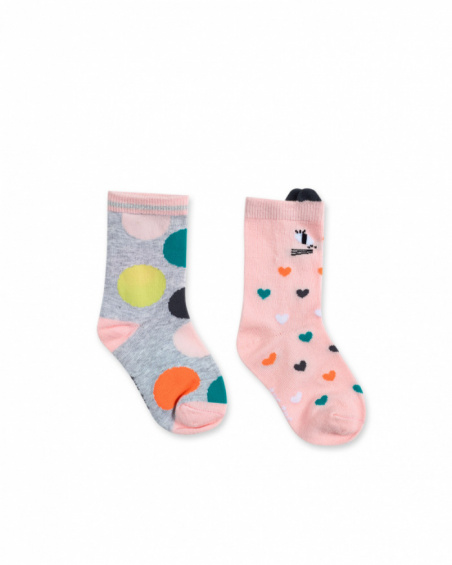 Lot de 2 chaussettes à motifs fille Cattitude Lot de 2 chaussettes à motifs fille Cattitude