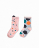 Lot de 2 chaussettes à motifs fille Cattitude Lot de 2 chaussettes à motifs fille Cattitude
