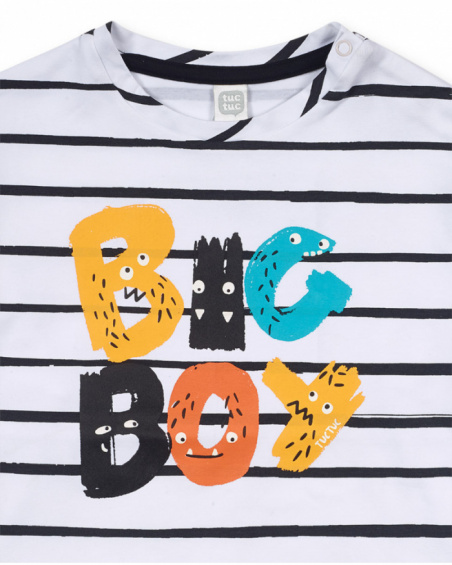 T-shirt blanc en maille garçon Big Hugs T-shirt blanc en maille garçon Big Hugs