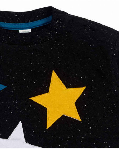 Sweat noir en molleton pour garçon Big Hugs Sweat noir en molleton pour garçon Big Hugs