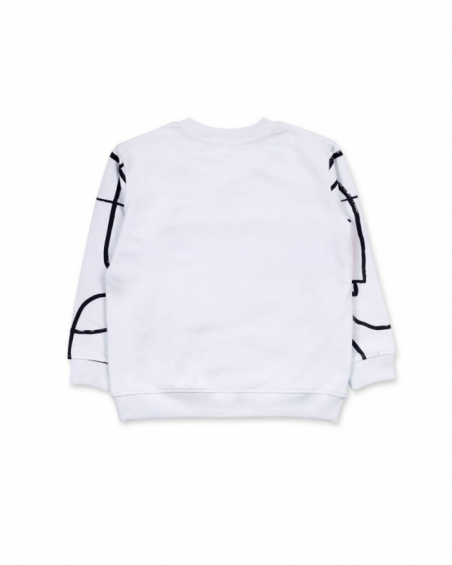 Sweat polaire garçon Big Hugs blanc