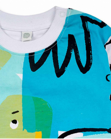 Sweat polaire garçon Big Hugs blanc