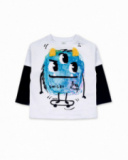 T-shirt en maille blanc pour garçon Big Hugs T-shirt en maille blanc pour garçon Big Hugs