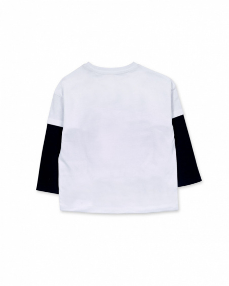 T-shirt en maille blanc pour garçon Big Hugs T-shirt en maille blanc pour garçon Big Hugs