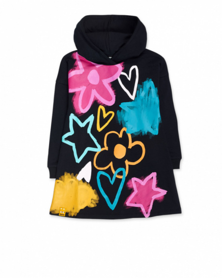 Robe peluche noire pour fille Big Hugs Robe peluche noire pour fille Big Hugs