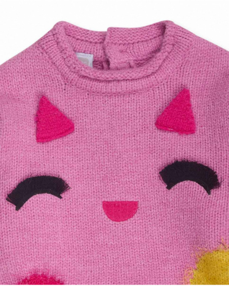 Robe en maille rose pour fille Big Hugs Robe en maille rose pour fille Big Hugs