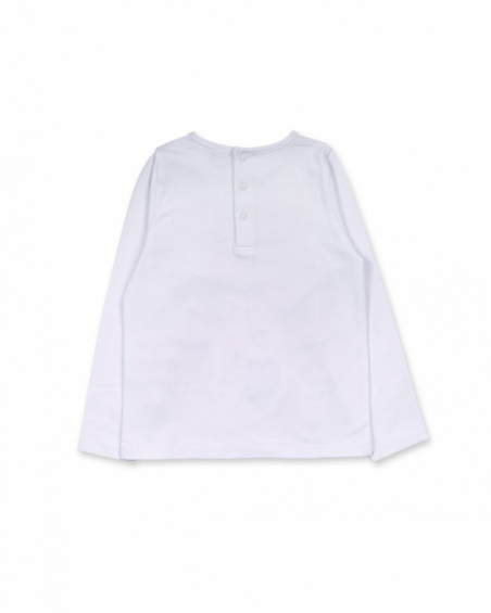 T-shirt blanc en maille pour fille Big Hugs T-shirt blanc en maille pour fille Big Hugs