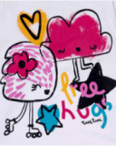 T-shirt blanc en maille pour fille Big Hugs T-shirt blanc en maille pour fille Big Hugs