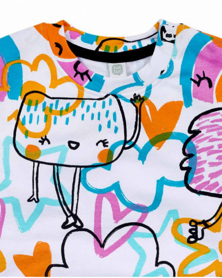Sweat polaire fille Big Hugs blanc Sweat polaire fille Big Hugs blanc