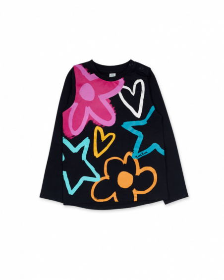 T-shirt en maille noir fille Big Hugs T-shirt en maille noir fille Big Hugs