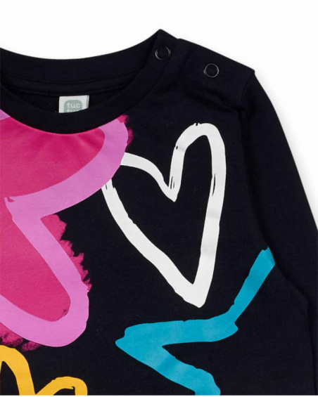 T-shirt en maille noir fille Big Hugs T-shirt en maille noir fille Big Hugs