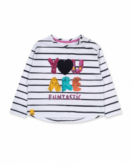 T-shirt blanc en maille fille Big Hugs T-shirt blanc en maille fille Big Hugs
