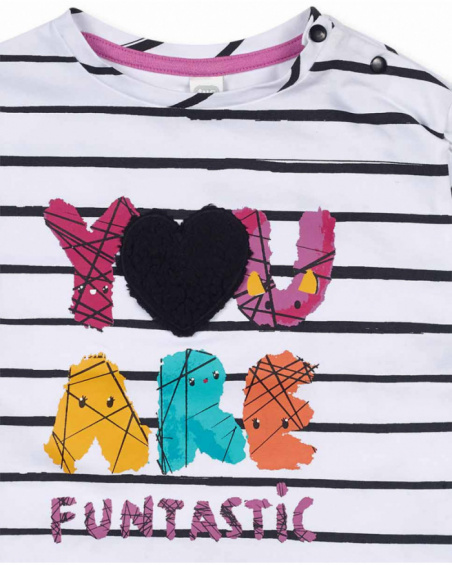 T-shirt blanc en maille fille Big Hugs T-shirt blanc en maille fille Big Hugs