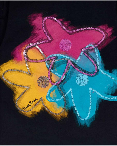 T-shirt en maille noir pour fille Big Hugs T-shirt en maille noir pour fille Big Hugs