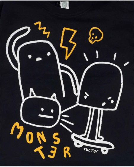 T-shirt en maille noir pour garçon Big Hugs T-shirt en maille noir pour garçon Big Hugs