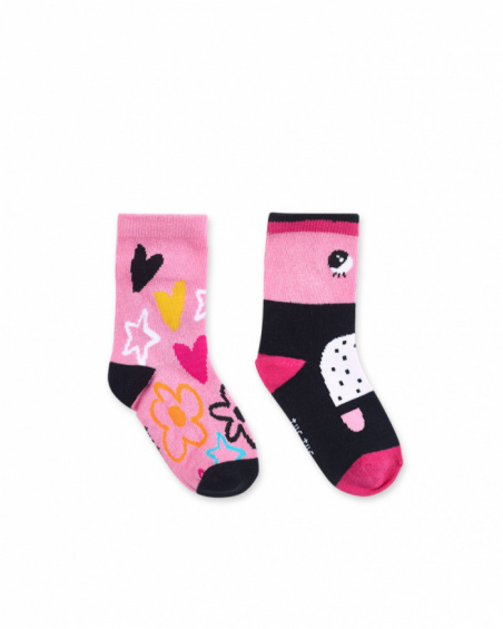 Lot de 2 chaussettes roses pour fille Big Hugs Lot de 2 chaussettes roses pour fille Big Hugs