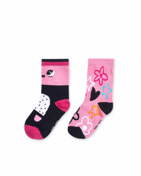 Lot de 2 chaussettes roses pour fille Big Hugs Lot de 2 chaussettes roses pour fille Big Hugs