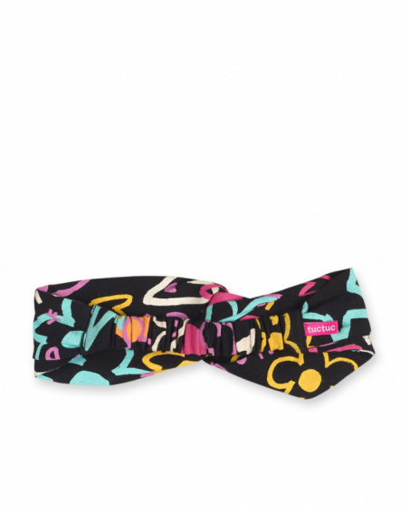 Bandeau en tricot noir avec imprimé pour fille Big Hugs