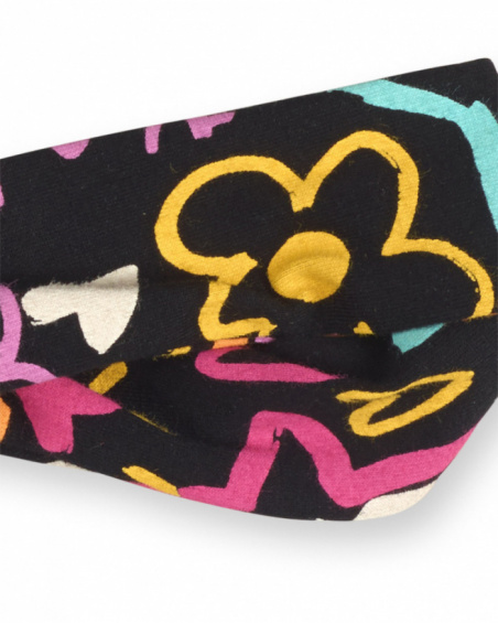 Bandeau en tricot noir avec imprimé pour fille Big Hugs