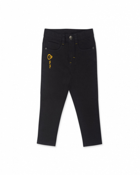 Pantalon twill noir garçon Big Hugs