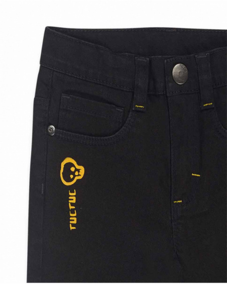 Pantalon twill noir garçon Big Hugs Pantalon twill noir garçon Big Hugs