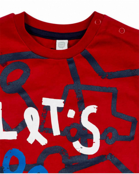 T-shirt en maille rouge Road to Adventure garçon T-shirt en maille rouge Road to Adventure garçon