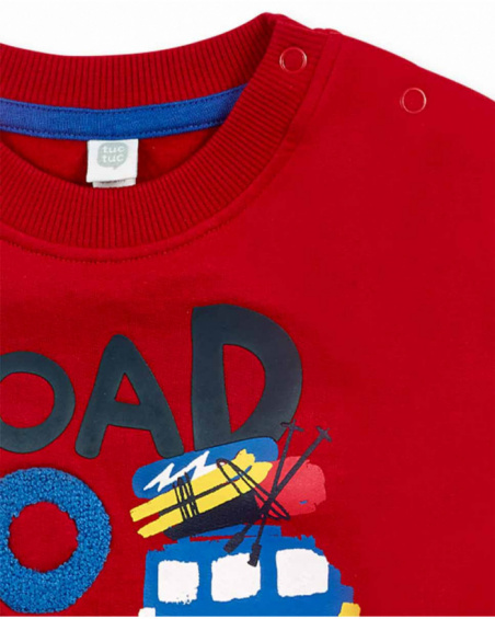 Sweat molleton rouge garçon Road to Adventure Sweat molleton rouge garçon Road to Adventure