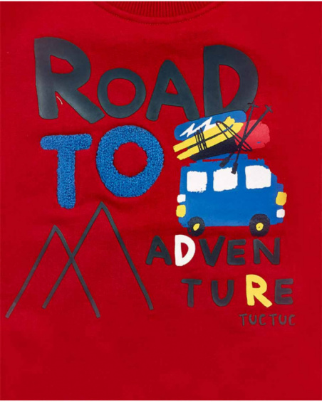 Sweat molleton rouge garçon Road to Adventure Sweat molleton rouge garçon Road to Adventure