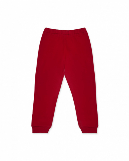 Pantalon peluche garçon Road to Adventure rouge