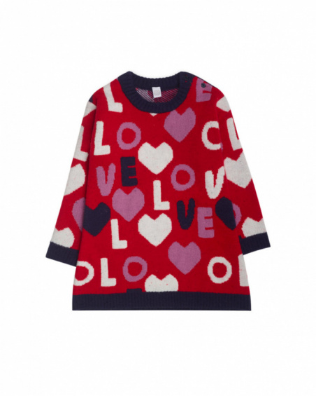 Robe en tricot rouge pour fille Road to Adventure Robe en tricot rouge pour fille Road to Adventure