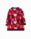 Robe en tricot rouge pour fille Road to Adventure Robe en tricot rouge pour fille Road to Adventure