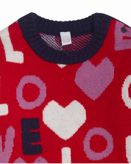 Robe en tricot rouge pour fille Road to Adventure Robe en tricot rouge pour fille Road to Adventure