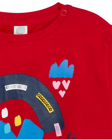 T-shirt en maille rouge pour filles Road to Adventure T-shirt en maille rouge pour filles Road to Adventure