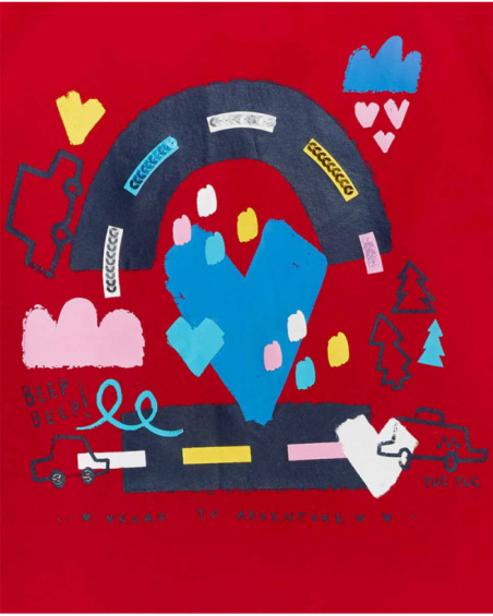 T-shirt en maille rouge pour filles Road to Adventure T-shirt en maille rouge pour filles Road to Adventure