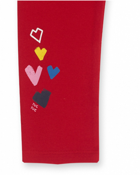 Legging en peluche rouge pour fille Road to Adventure Legging en peluche rouge pour fille Road to Adventure