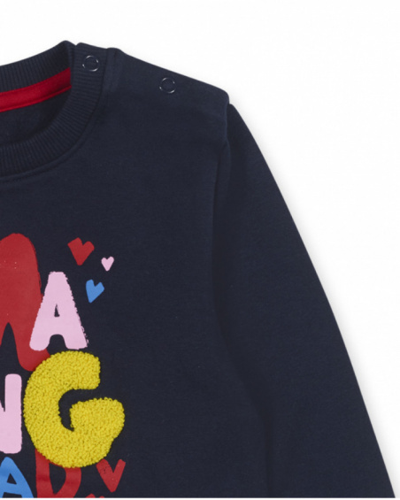 Sweat bleu en molleton pour fille Road to Adventure Sweat bleu en molleton pour fille Road to Adventure