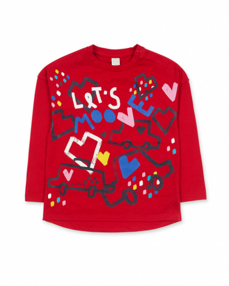 T-shirt en maille rouge pour fille Road to Adventure T-shirt en maille rouge pour fille Road to Adventure